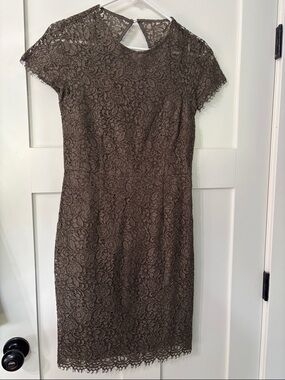 Banana Republic Army Green Lace Midi Dress
